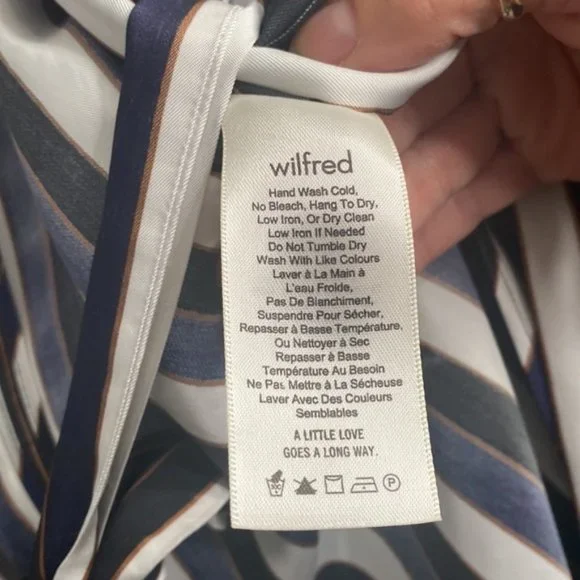 ❗️SOLD❗️Aritzia Wilfred Navy/White Stripes Long Kimono Style Jacket Size XS - Picture 8 of 10